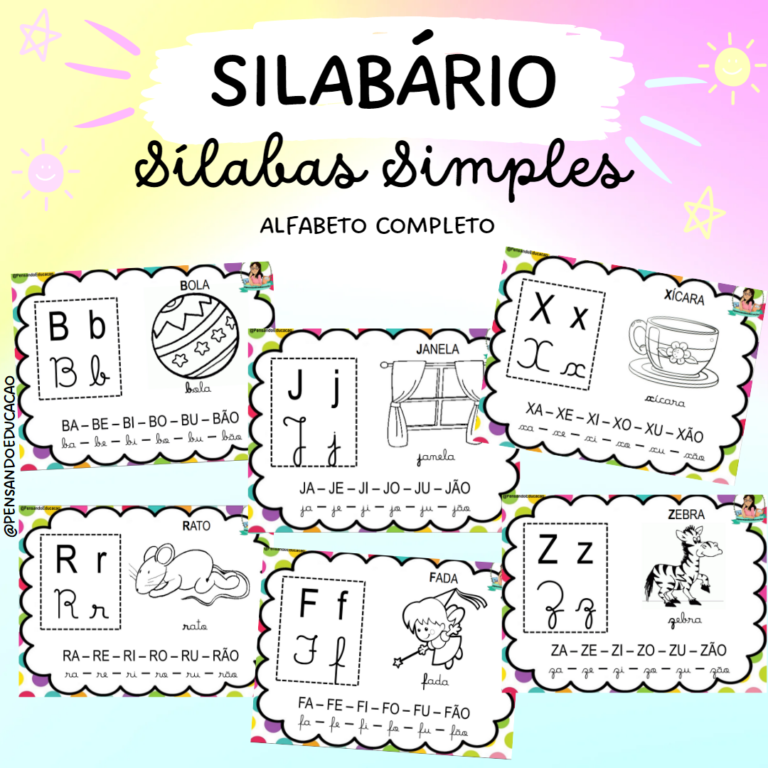 Silabário sílabas simples Pensando Educação Por Leticia