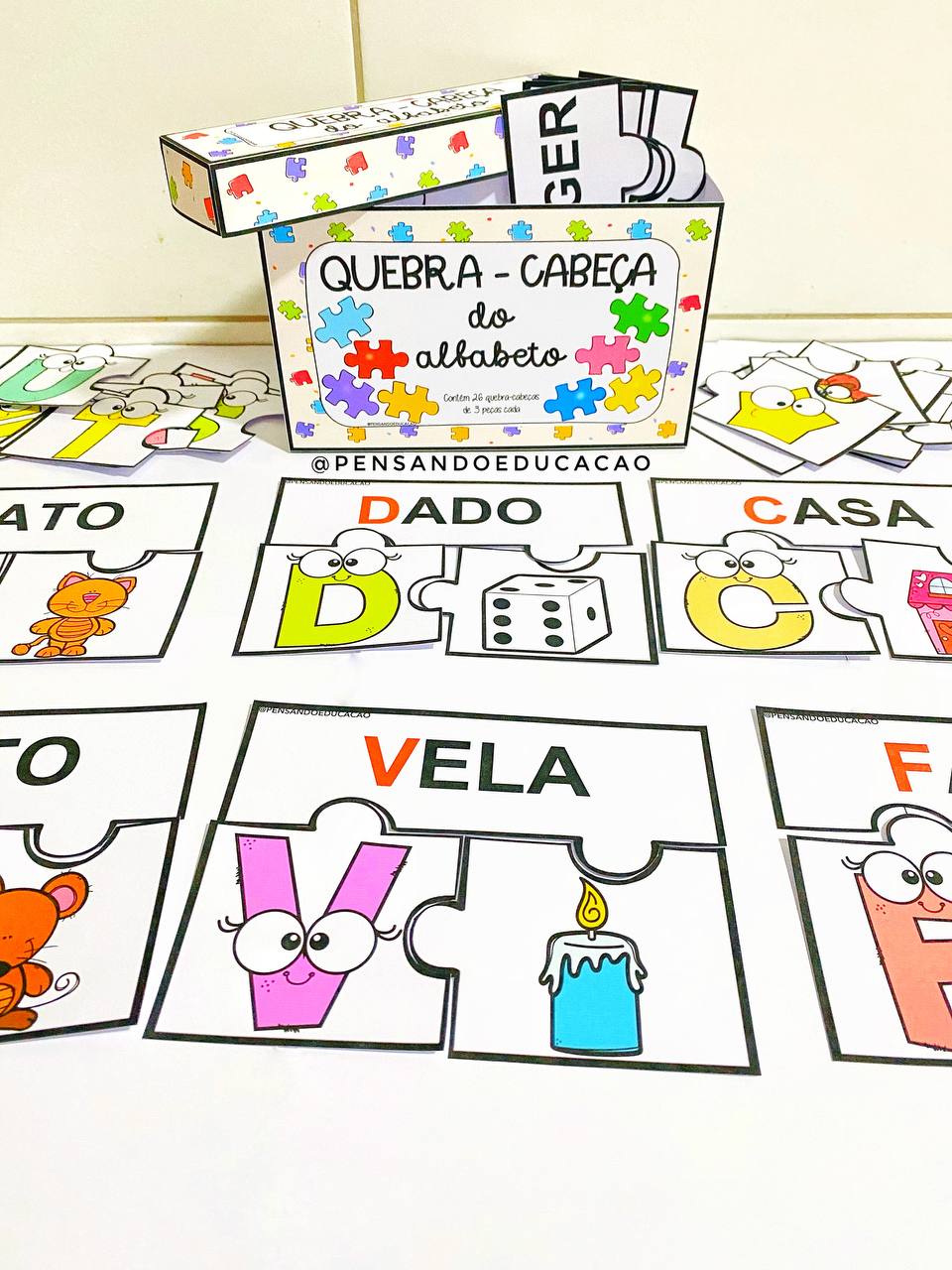 Quebra-Cabeça para Alfabetização Infantil: Imprimir Gratuito