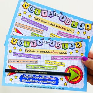 Cartão de volta às aulas "nosso alvo"