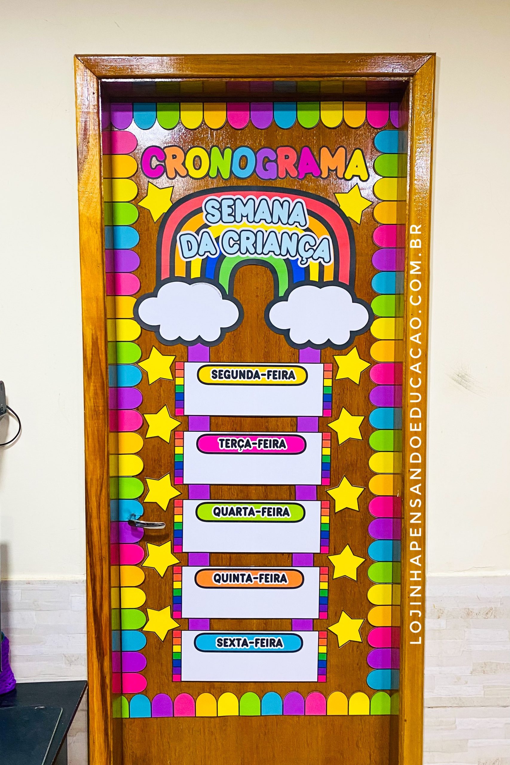 Mural "Cronograma Semana da Criança"
