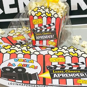 Baldinho de Pipoca de Volta às Aulas