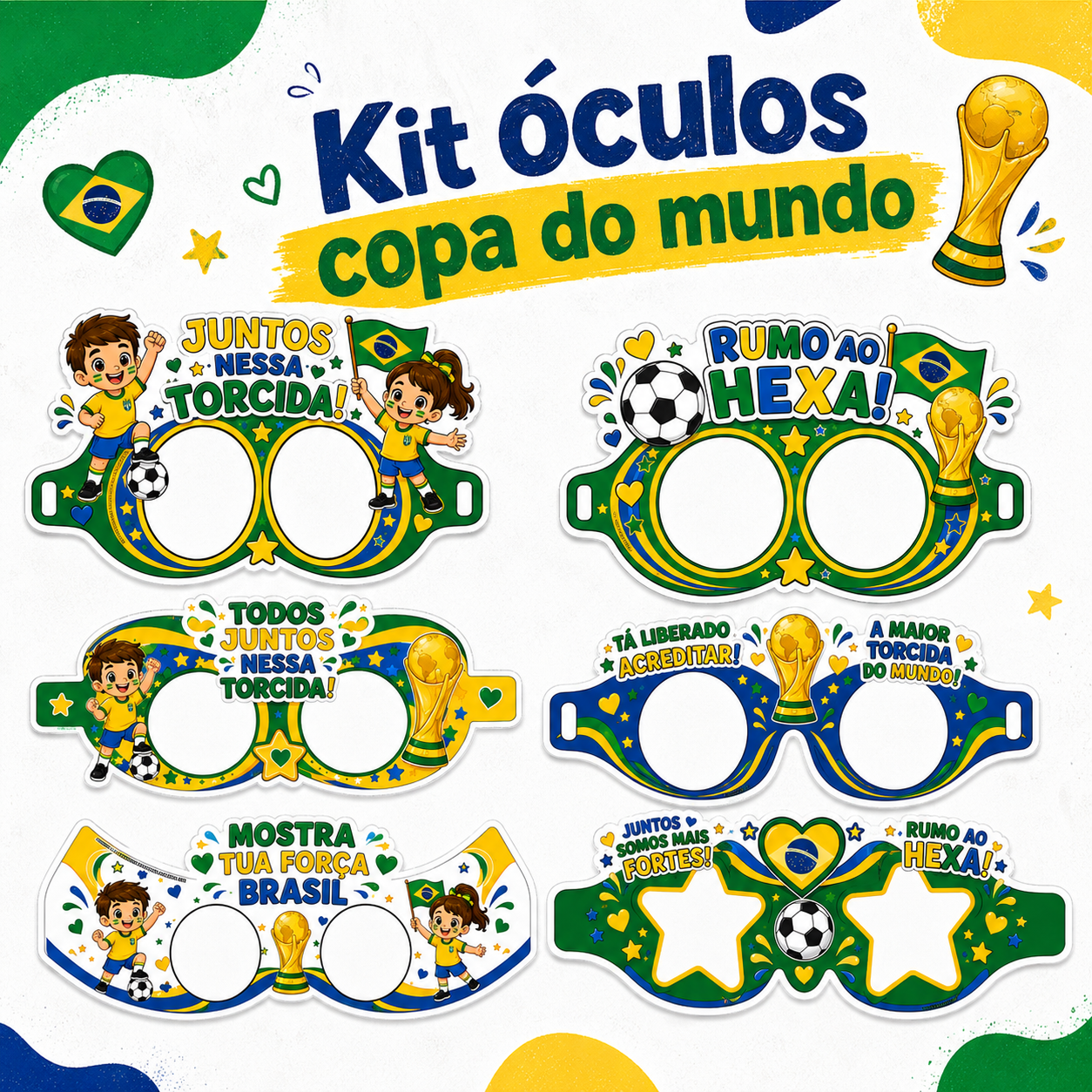 Kit óculos da copa do mundo